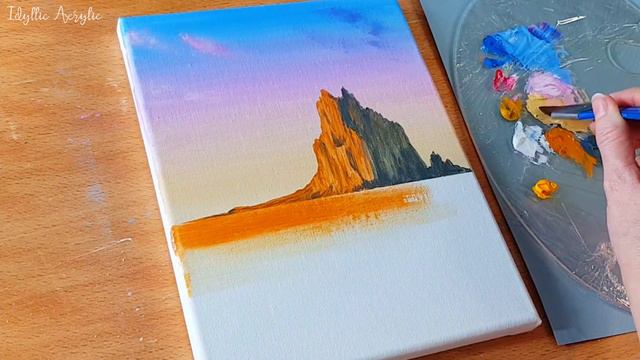 Desert Glow /Easy Landscape Painting for Beginners Acrylic/Landscape Painting Tutorial Beginner Eas смотреть онлайн