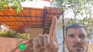 Навес двухуровневый из поликарбоната и проф трубы поликарбонат 8 мм янтарь