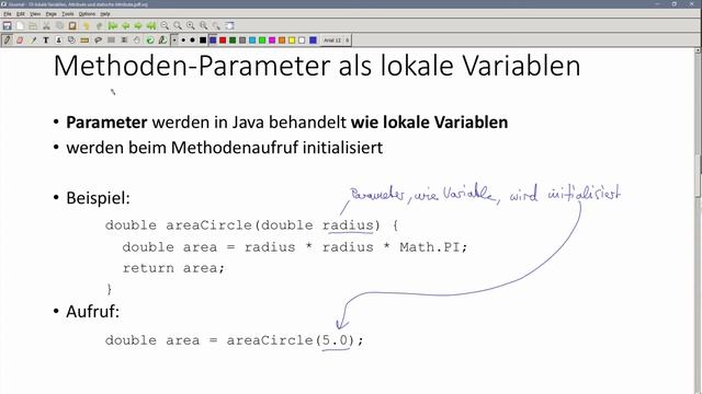 ? JAVA | Lokale Variablen, (statische) Attribute 02 - Parameter als lokale Variablen смотреть онлайн