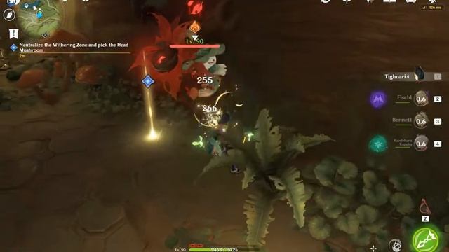 Genshin Impact Neutralize the Withering Zone and pick the head Mushroom смотреть онлайн