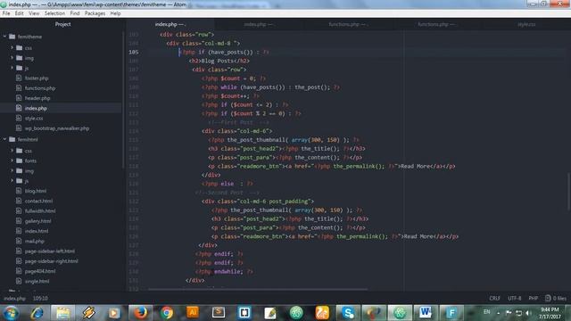 Html to WordPress - Part 7 - Add posts to home page смотреть онлайн