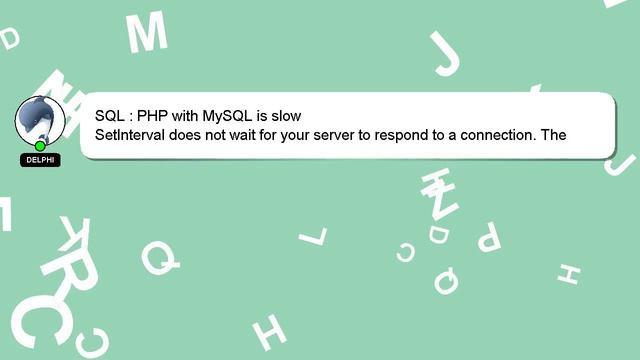 SQL : PHP with MySQL is slow смотреть онлайн