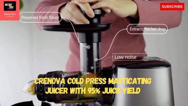 Slow Juicer Machine, Crenova Cold Press Masticating Juicer with 95% Juice Yield, Low Noise, Portabl смотреть онлайн