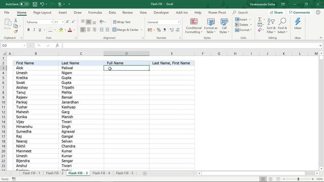 Flash Fill in Excel (5 Magical Examples) | Vivekananda Sinha | Video 38 смотреть онлайн
