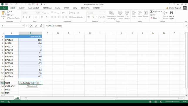 Using Excel's ABS Function with SUM AVERAGE MAX & MIN смотреть онлайн