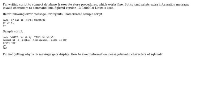 DevOps & SysAdmins: How to avoid information message of sqlcmd? смотреть онлайн
