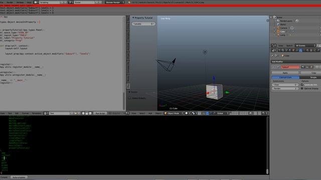 PYTHON in BLENDER TUTORIAL part 8 [GERMAN] (PROPERTIES) смотреть онлайн