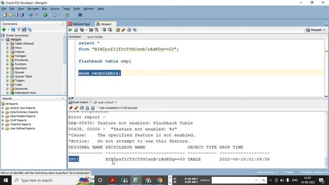 13 Recyclebin in Oracle delete table from DB смотреть онлайн