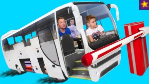 Наш АВТОБУС Едет в КАЗАНЬ !!! ИГОРЬ и Папа управляют АВТОБУСОМ