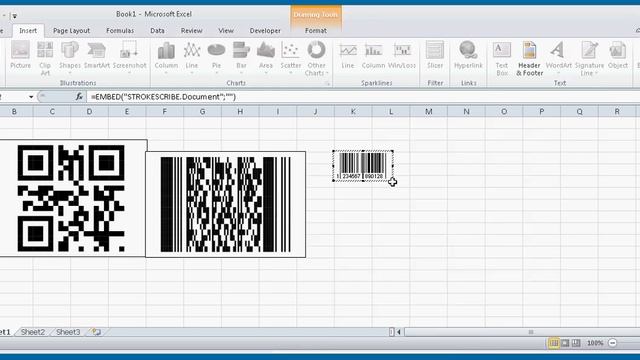 Making 2D And Linear Barcodes In Excel With StrokeScribe Barcode Generator