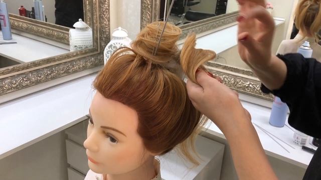 Высокий текстурный пучок пошагово. Свадебные и вечерние прически. смотреть онлайн