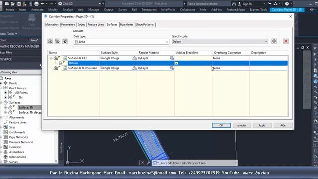 Autocad Civil 3d :profile en long , profile en travers, cubature et mvtt de terre(épure de LALANE) смотреть онлайн