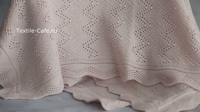 Вязаный плед, розовый, меринос смотреть онлайн