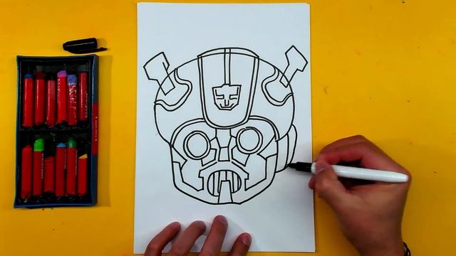 Как нарисовать Бамблби из кино / Рыба Кит папа рисует смотреть онлайн