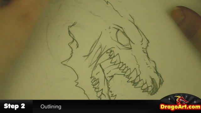 How to Draw a Dragon, Zombie Dragon Sketch, Step by Step, In Pencil смотреть онлайн