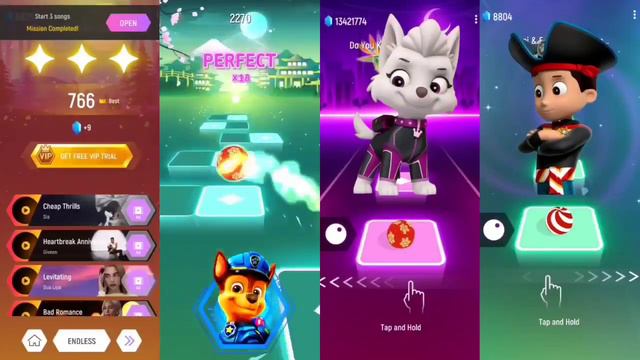 Rubble Paw Patrol vs Marshall Paw Patrol vs Chase Paw Patrol vs Rocky Paw Patrol | Tiles Hop смотреть онлайн