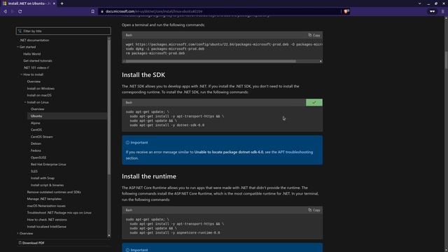 Install .NET 6 SDK and ASP.NET Core Runtime on Ubuntu. смотреть онлайн