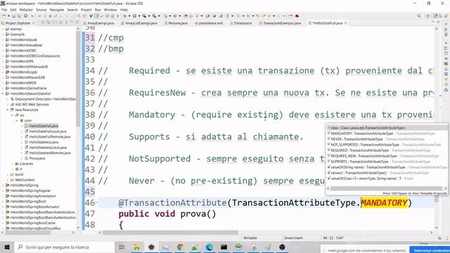 Ejb - Come vengono gestite le transazioni - JAVA смотреть онлайн