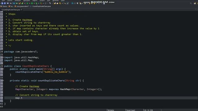 Java Program to count duplicate characters in a string смотреть онлайн