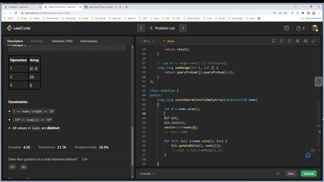 【每日一题】LeetCode 2659. Make Array Empty смотреть онлайн