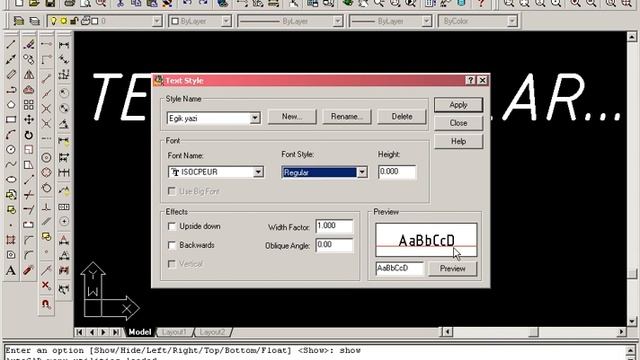 Temel Autocad 2000 Dersleri - 6. Bölüm: Yazı & Font Ayarları смотреть онлайн