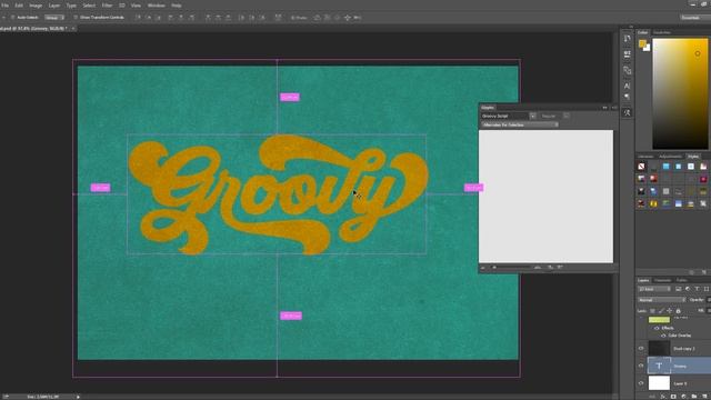 Create a retro typography with Groovy Font in Photoshop смотреть онлайн