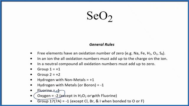 How To Find The Oxidation Number For Se In SeO2     (Selenium Dioxide)
