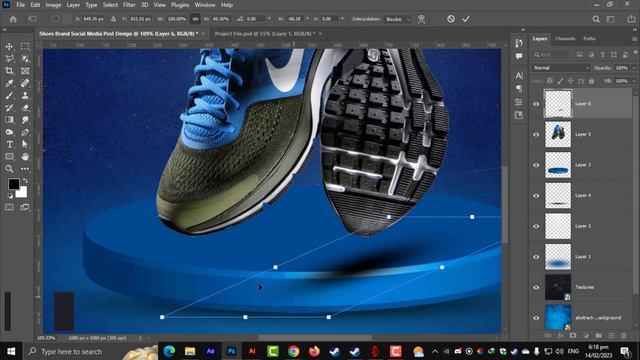 How to Make a Sport Shoes Social Media Post Banner Design смотреть онлайн