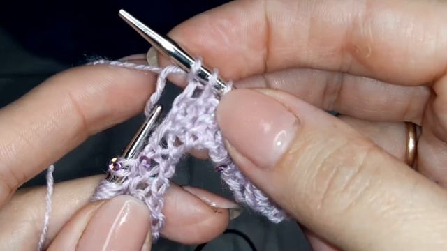 мк спицами// ажурный узор с вытянутыми петлями//? смотреть онлайн