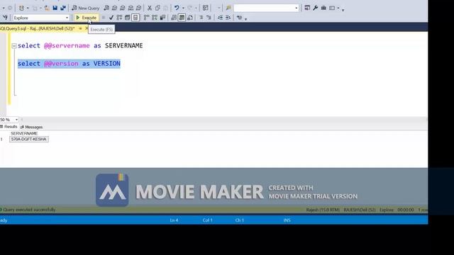 Server name and SQL Server Management Studio version смотреть онлайн