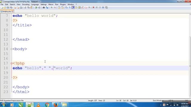 String Merge and HTML Use PHP Tutorial-60(Hindi/Urdu) смотреть онлайн