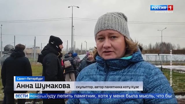 Северодвинскому коту Кузе, которого замучила пара живодеров, установили памятник смотреть онлайн