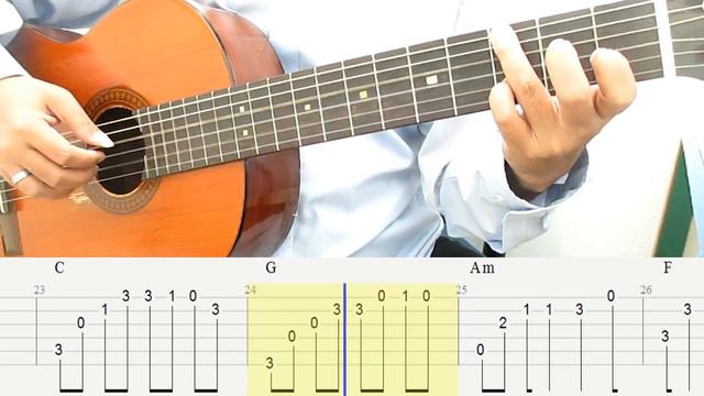 Right Here Waiting Guitar Lesson Fingerstyle Tab Tutorial (Slow Tempo) Guitar Lessons for Beginners смотреть онлайн