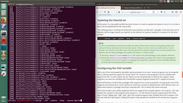 Installare Gentoo 2 - chroot, portage, @world set, profilo, use flags, timezone e locale смотреть онлайн