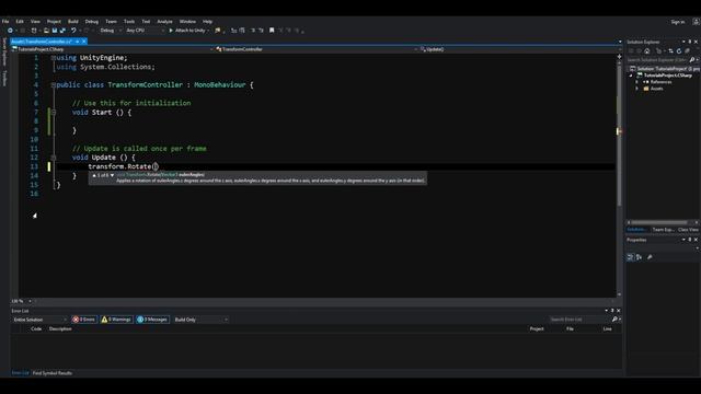 Урок Unity #1 - Компонент Transform смотреть онлайн