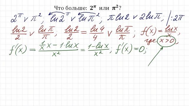 Удивительный способ решения от подписчика ➜ Усложним, чтобы стало легче ➜ Что больше ➜ 2^π или π^2 смотреть онлайн