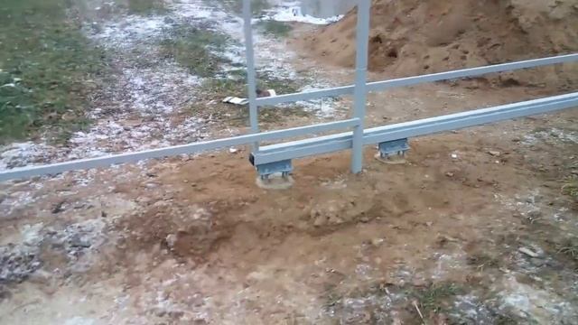 Откатные двухстворчатые ворота своими руками Установка створки2 смотреть онлайн
