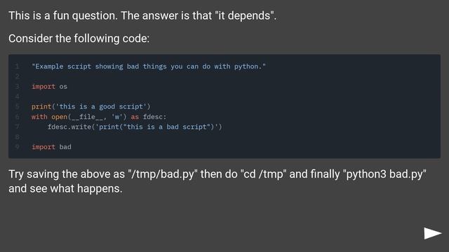 What will happen if I modify a Python script while it's running? смотреть онлайн
