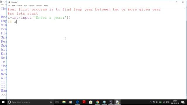 PYTHON PROGRAMMING:TO FIND LEAP YEAR. смотреть онлайн