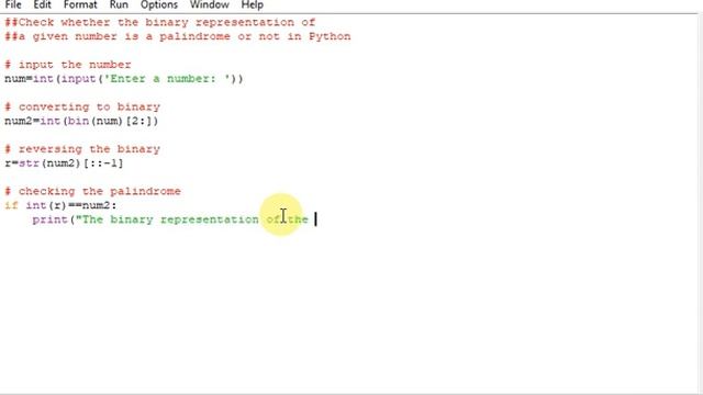 Check whether the binary representation ofa given number is a palindrome or not in Python смотреть онлайн