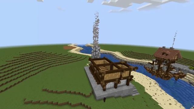 Как построить кузницу / плавильню | туториал | Средневековый город в Minecraft №4 смотреть онлайн
