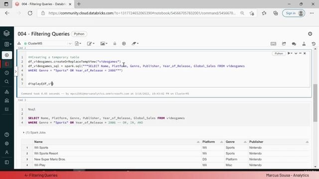 Filtering Queries and DFs in Databricks (SQL and Pyspark) смотреть онлайн
