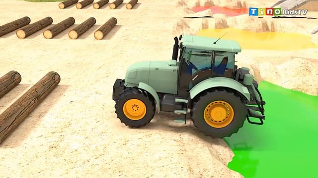 Дорожные комбайны и строительные грузовики для детей | Строительство горных туннелей для детей смотреть онлайн