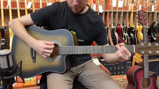 Обзор акустической гитары Shinobi B-11 Dreadnought Brown | SKIFMUSIC.RU смотреть онлайн