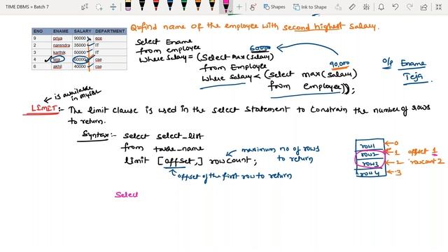 8. ORACLE: Set comparision Operators, Limit and correlated sub query... смотреть онлайн