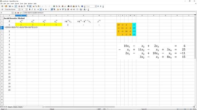 Numerical Methods 03-05 B) Jacobi Iterative Method Using Spreadsheet and Python смотреть онлайн