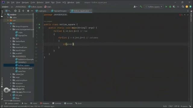 Hollow square pattern || Java || By : Sanjeev kumar смотреть онлайн