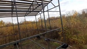 Сарай из профильной трубы на столбчатом фундаменте из профнастила своими руками