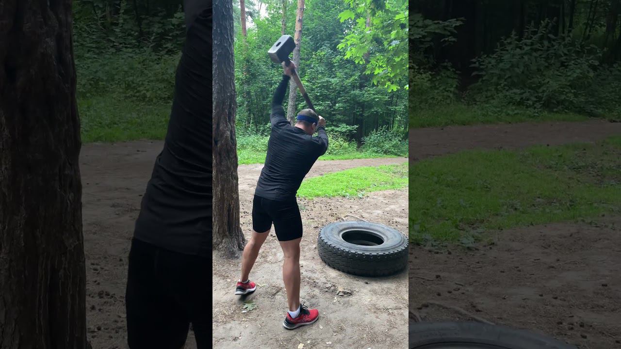 Удары кувалдой по покрышке. Правильная техника выполнения #спорт #sports #boxingtraining смотреть онлайн