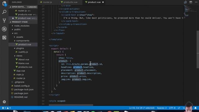 VueJS CLI | Level 3-22.8: DNR using $route.params data смотреть онлайн